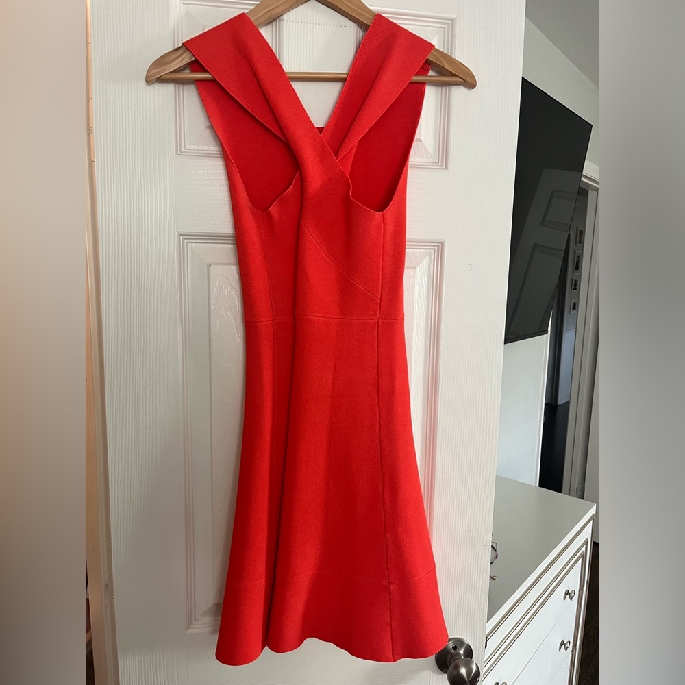 A.L.C. Perfect condition dark orange a-line cris cross back dress. So luxe!